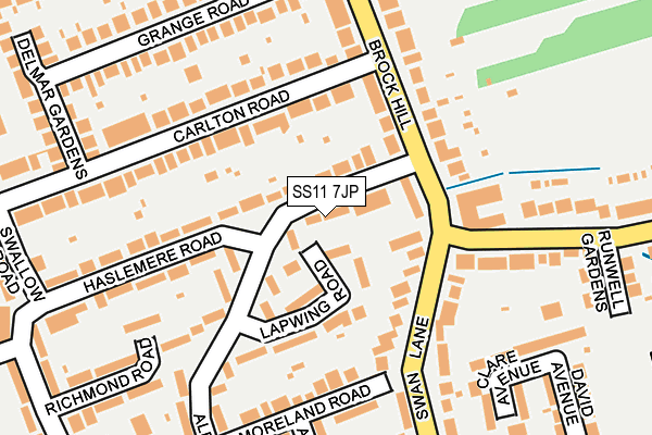 SS11 7JP map - OS OpenMap – Local (Ordnance Survey)