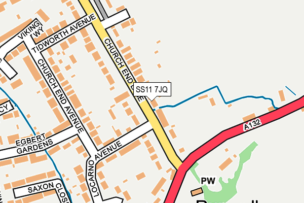 SS11 7JQ map - OS OpenMap – Local (Ordnance Survey)