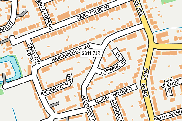 SS11 7JR map - OS OpenMap – Local (Ordnance Survey)