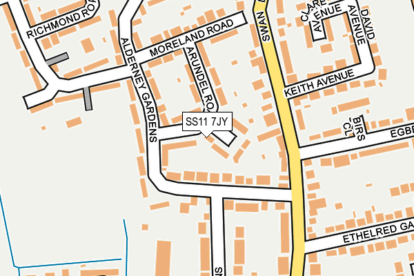 SS11 7JY map - OS OpenMap – Local (Ordnance Survey)