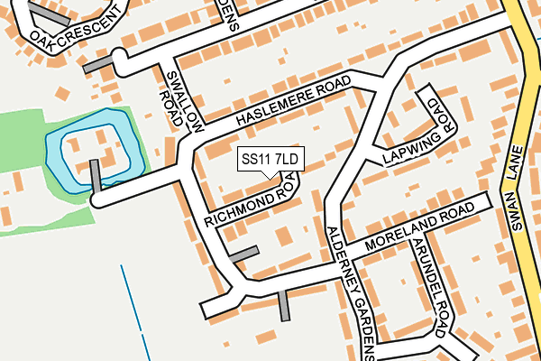 SS11 7LD map - OS OpenMap – Local (Ordnance Survey)