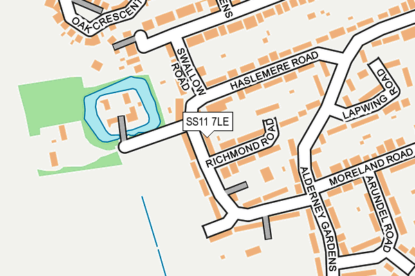 SS11 7LE map - OS OpenMap – Local (Ordnance Survey)