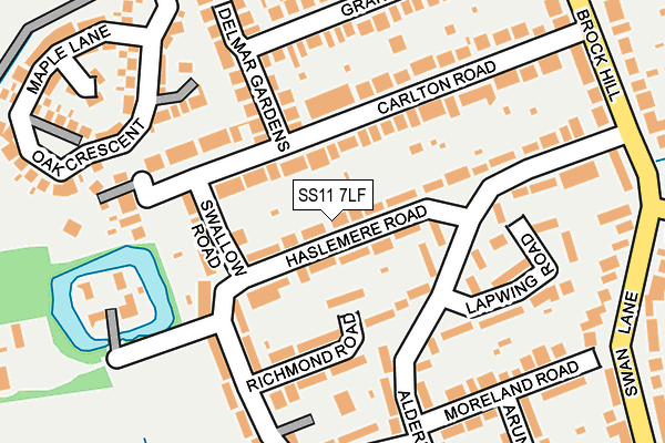 SS11 7LF map - OS OpenMap – Local (Ordnance Survey)