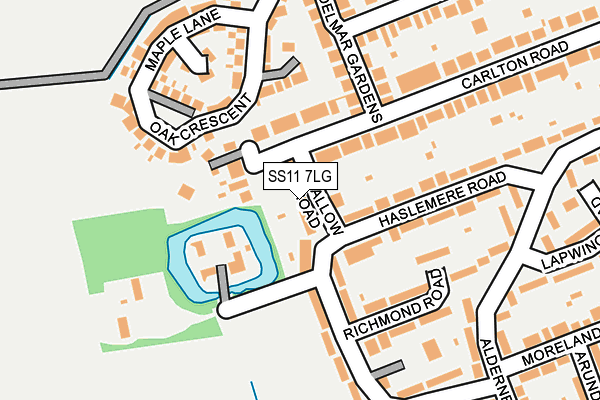 SS11 7LG map - OS OpenMap – Local (Ordnance Survey)