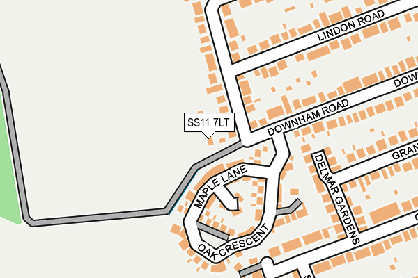 SS11 7LT map - OS OpenMap – Local (Ordnance Survey)