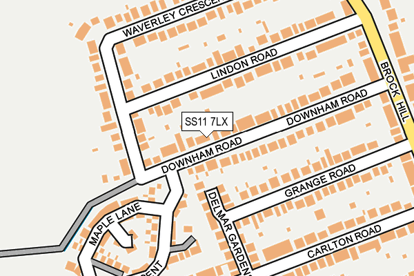 SS11 7LX map - OS OpenMap – Local (Ordnance Survey)