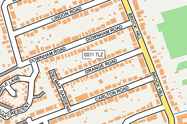 SS11 7LZ map - OS OpenMap – Local (Ordnance Survey)