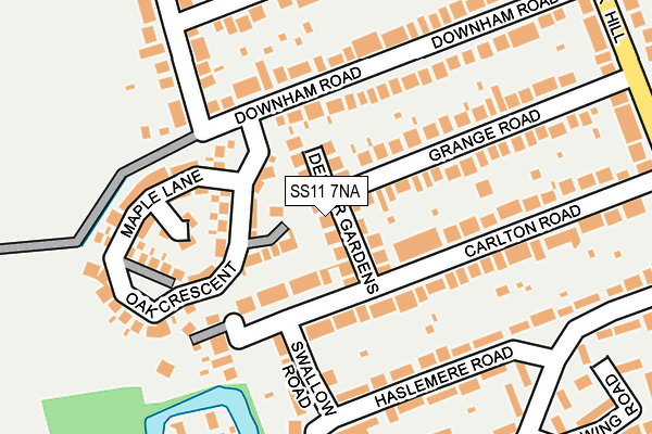 SS11 7NA map - OS OpenMap – Local (Ordnance Survey)