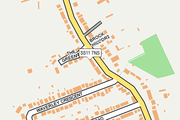 SS11 7NS map - OS OpenMap – Local (Ordnance Survey)