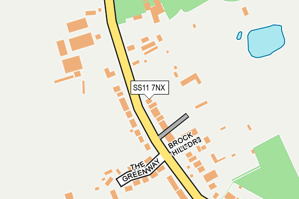 SS11 7NX map - OS OpenMap – Local (Ordnance Survey)