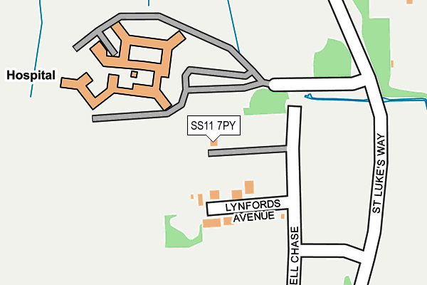 SS11 7PY map - OS OpenMap – Local (Ordnance Survey)