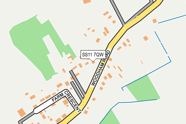 SS11 7QW map - OS OpenMap – Local (Ordnance Survey)