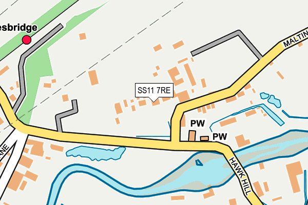 SS11 7RE map - OS OpenMap – Local (Ordnance Survey)