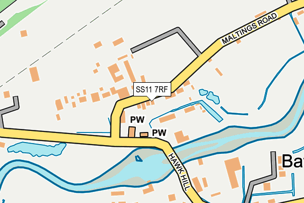 SS11 7RF map - OS OpenMap – Local (Ordnance Survey)