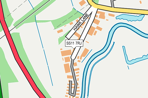 SS11 7RJ map - OS OpenMap – Local (Ordnance Survey)