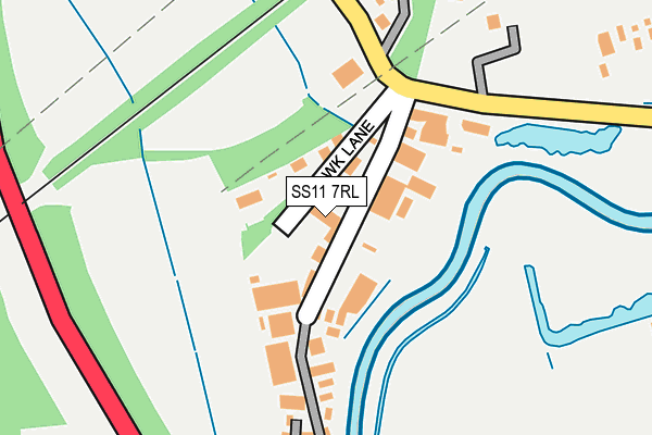 SS11 7RL map - OS OpenMap – Local (Ordnance Survey)