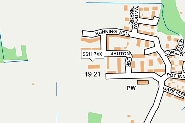 SS11 7XX map - OS OpenMap – Local (Ordnance Survey)