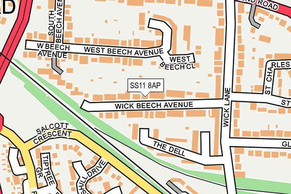 SS11 8AP map - OS OpenMap – Local (Ordnance Survey)