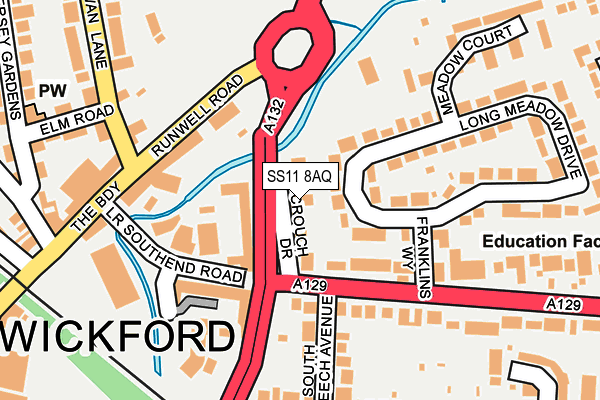 SS11 8AQ map - OS OpenMap – Local (Ordnance Survey)