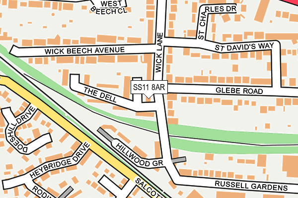 SS11 8AR map - OS OpenMap – Local (Ordnance Survey)