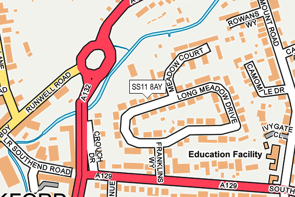 SS11 8AY map - OS OpenMap – Local (Ordnance Survey)