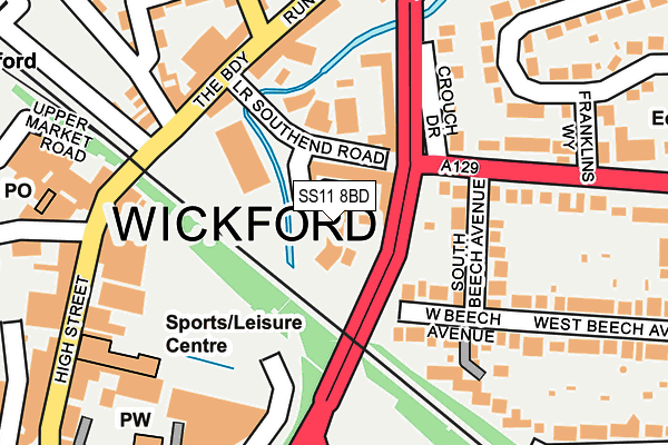 SS11 8BD map - OS OpenMap – Local (Ordnance Survey)