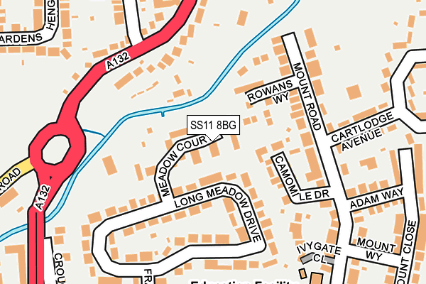 SS11 8BG map - OS OpenMap – Local (Ordnance Survey)