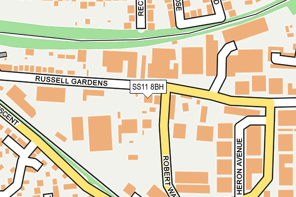 SS11 8BH map - OS OpenMap – Local (Ordnance Survey)