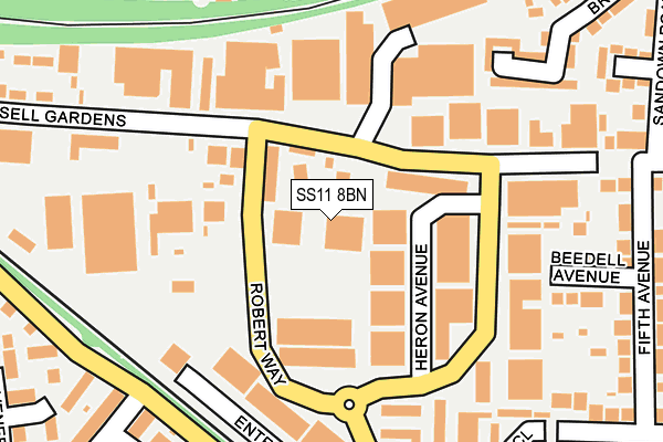 SS11 8BN map - OS OpenMap – Local (Ordnance Survey)