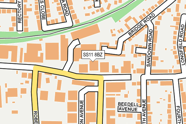 SS11 8BZ map - OS OpenMap – Local (Ordnance Survey)