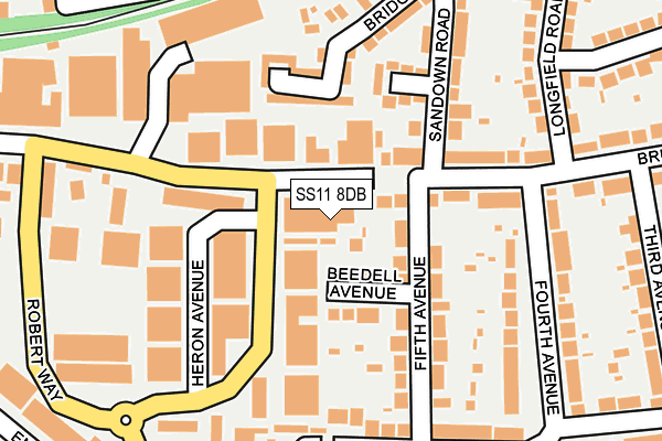 SS11 8DB map - OS OpenMap – Local (Ordnance Survey)