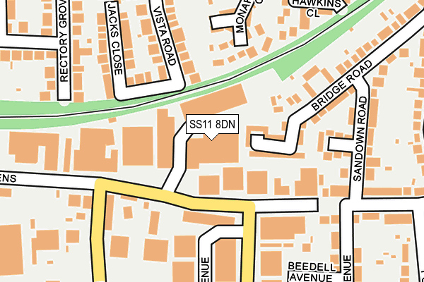 SS11 8DN map - OS OpenMap – Local (Ordnance Survey)