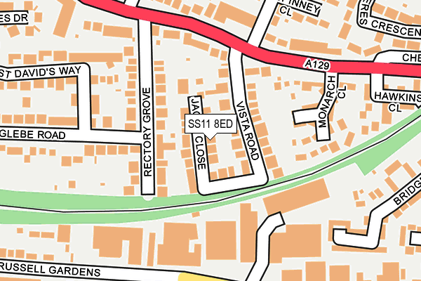SS11 8ED map - OS OpenMap – Local (Ordnance Survey)