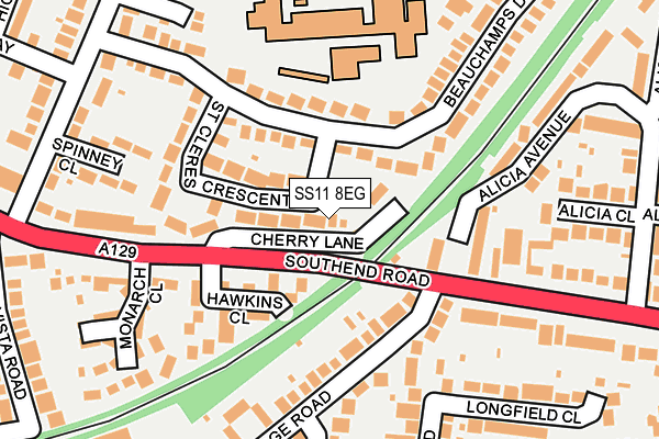 SS11 8EG map - OS OpenMap – Local (Ordnance Survey)
