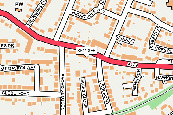 SS11 8EH map - OS OpenMap – Local (Ordnance Survey)