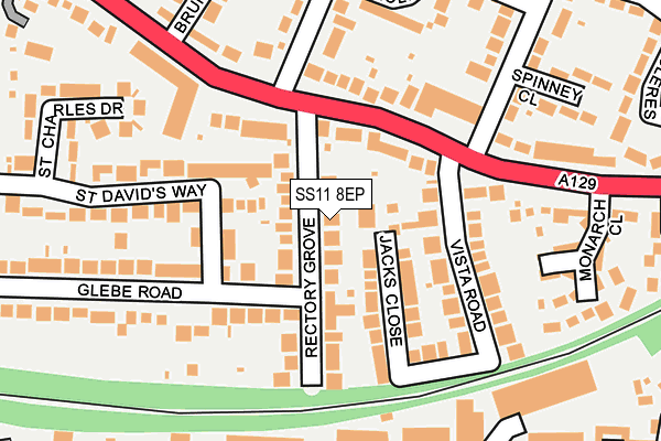 SS11 8EP map - OS OpenMap – Local (Ordnance Survey)