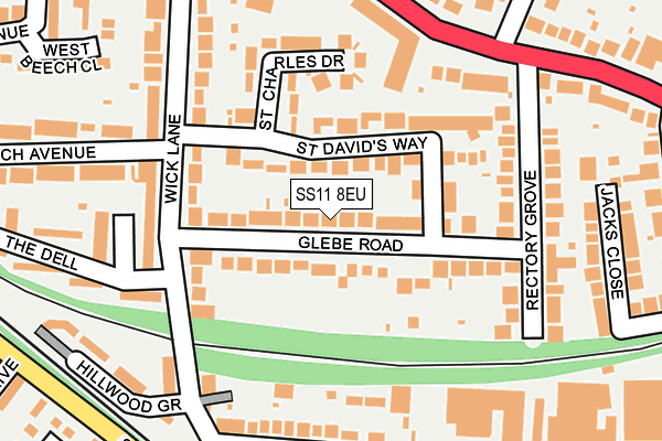 SS11 8EU map - OS OpenMap – Local (Ordnance Survey)