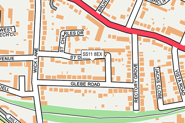 SS11 8EX map - OS OpenMap – Local (Ordnance Survey)