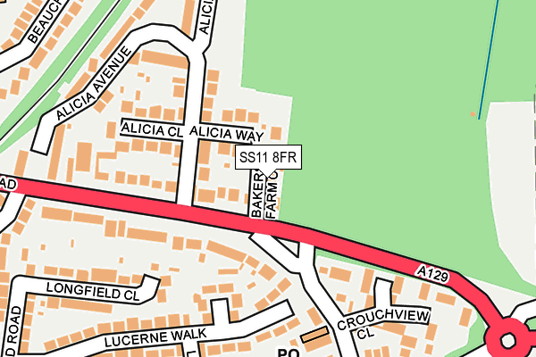 SS11 8FR map - OS OpenMap – Local (Ordnance Survey)