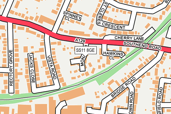 SS11 8GE map - OS OpenMap – Local (Ordnance Survey)