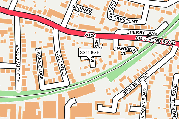 SS11 8GF map - OS OpenMap – Local (Ordnance Survey)