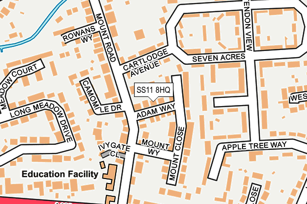 SS11 8HQ map - OS OpenMap – Local (Ordnance Survey)