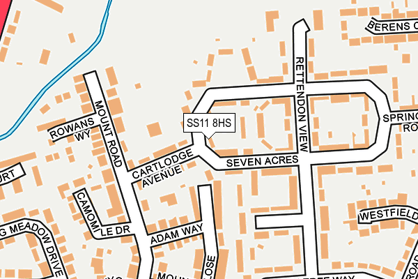 SS11 8HS map - OS OpenMap – Local (Ordnance Survey)