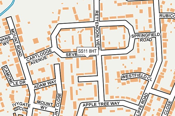 SS11 8HT map - OS OpenMap – Local (Ordnance Survey)