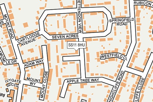 SS11 8HU map - OS OpenMap – Local (Ordnance Survey)