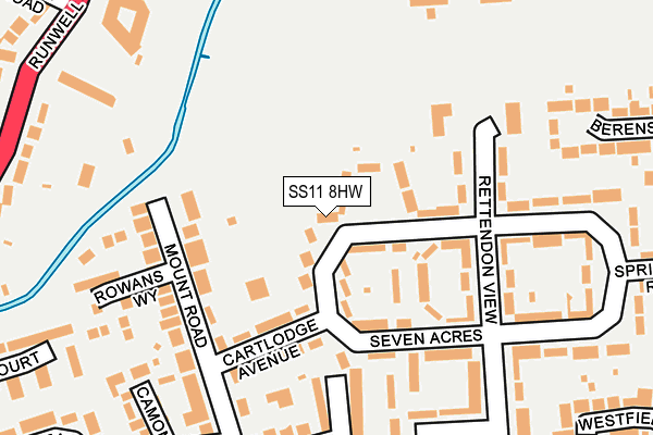 SS11 8HW map - OS OpenMap – Local (Ordnance Survey)