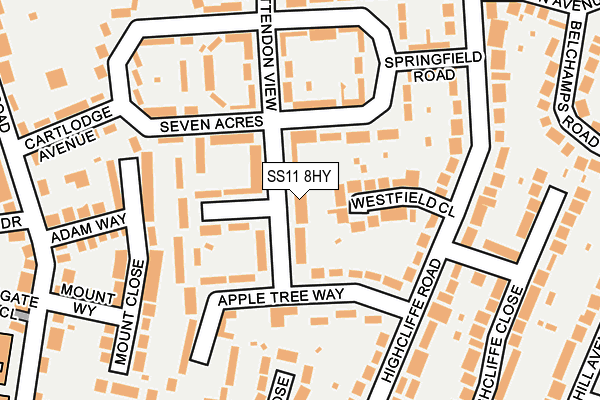 SS11 8HY map - OS OpenMap – Local (Ordnance Survey)