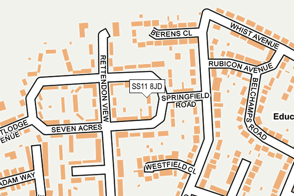 SS11 8JD map - OS OpenMap – Local (Ordnance Survey)