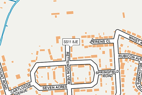 SS11 8JE map - OS OpenMap – Local (Ordnance Survey)