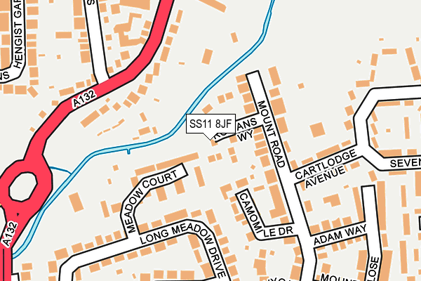 SS11 8JF map - OS OpenMap – Local (Ordnance Survey)